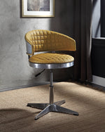 Brancaster Turmeric Top Grain Leather/Metal Office Chair