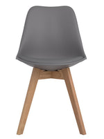 Breckenridge 2 Grey Plastic/Natural Oak Wood Side Chairs