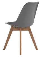 Breckenridge 2 Grey Plastic/Natural Oak Wood Side Chairs