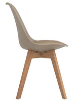 Breckenridge 2 Tan Plastic/Natural Oak Wood Side Chairs