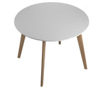 Breckenridge Matte White/Natural Oak Wood Dining Table