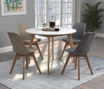 Breckenridge Matte White/Natural Oak Wood Dining Table