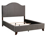 Carlow Gray Velvet Full Bed with Nailheads