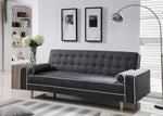 Castiel Gray Linen Fabric Click-Clack Sofa Bed
