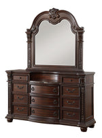 Cavalier Dark Cherry Wood Dresser with Marble Insert