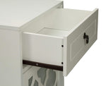 Ceara White Wood Side Table with Drawer & Door