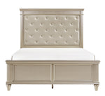 Celandine Silver Finish Wood/Bi-Cast Vinyl King Bed