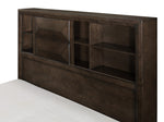 Chesky Warm Espresso Wood Queen Bed with Storages