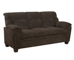 Clemintine 3-Pc Brown Chenille Sofa Set