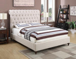 Devon Beige Fabric Upholstered Cal King Bed (Oversized)