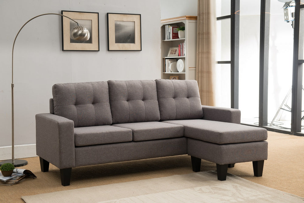 Douglas 2-Pc Gray Reversible Sectional Sofa
