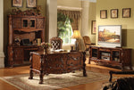 Dresden Cherry Oak Wood Office Desk with Carvings