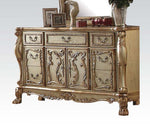 Dresden Gold Patina/Bone Wood Dresser with Poly Decorations