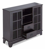 Dubbs Espresso Wood Server with 2 Drawers & 2 Doors