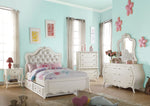 Edalene Pearl White Pine Wood Twin Bed