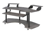 Eleazar Black Oak Wood/Metal Computer Desk with 2 Stands