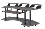 Eleazar Black Oak Wood/Metal Computer Desk with 3 Stands