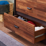 Eloy Walnut & Espresso Wood Chest with 5 Drawers