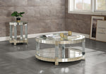 Fafia Mirrored Round Coffee Table with Faux Gems