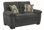 Fairbairn 2-Pc Charcoal Chenille Sofa Set