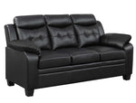 Finley 2-Pc Black Leatherette Sofa Set