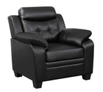 Finley 3-Pc Black Leatherette Sofa Set