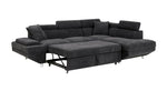 Foreman Black Fabric RAF Sectional w/ Sleeper