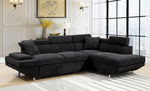 Foreman Black Fabric RAF Sectional w/ Sleeper