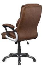 Foteini Brown Leatherette Adjustable Office Chair