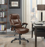 Foteini Brown Leatherette Adjustable Office Chair