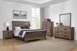 Frederick Weathered Oak Wood King Sleigh Bed