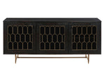 Gatsby Black Wood Buffet with Brass Steel Legs