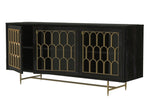 Gatsby Black Wood Buffet with Brass Steel Legs