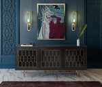 Gatsby Black Wood Buffet with Brass Steel Legs