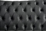 Gaura Dark Gray Fabric Loveseat with Rolled Armrest