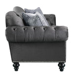 Gaura Dark Gray Fabric Sofa with Rolled Armrest (Oversized)