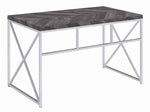 Grimma Rustic Grey Herringbone Wood/Metal Writing Desk