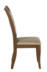 Harald 2 Beige PU Leather/Gray Oak Wood Side Chairs