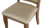 Harald 2 Beige PU Leather/Gray Oak Wood Side Chairs