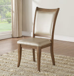 Harald 2 Beige PU Leather/Gray Oak Wood Side Chairs