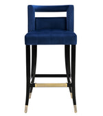 Hart Glam Navy Velvet Bar Stool