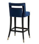 Hart Glam Navy Velvet Bar Stool