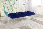 Hayden Blue Velvet/Acrylic Accent Bench