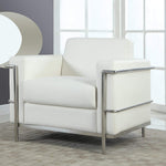 Helix White Faux Leather Accent Chair