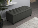 Inyene Charcoal Fabric Storage Accent Bench