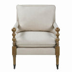 Issey Beige Linen-Like Fabric Accent Chair