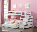 Jason White Twin over Full Bunk Bed with Trundle