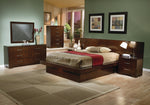 Jessica Cappuccino Wood King Platform Bed