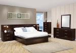 Jessica Cappuccino Wood King Platform Bed