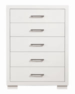 Jessica White Wood 5-Drawer Chest